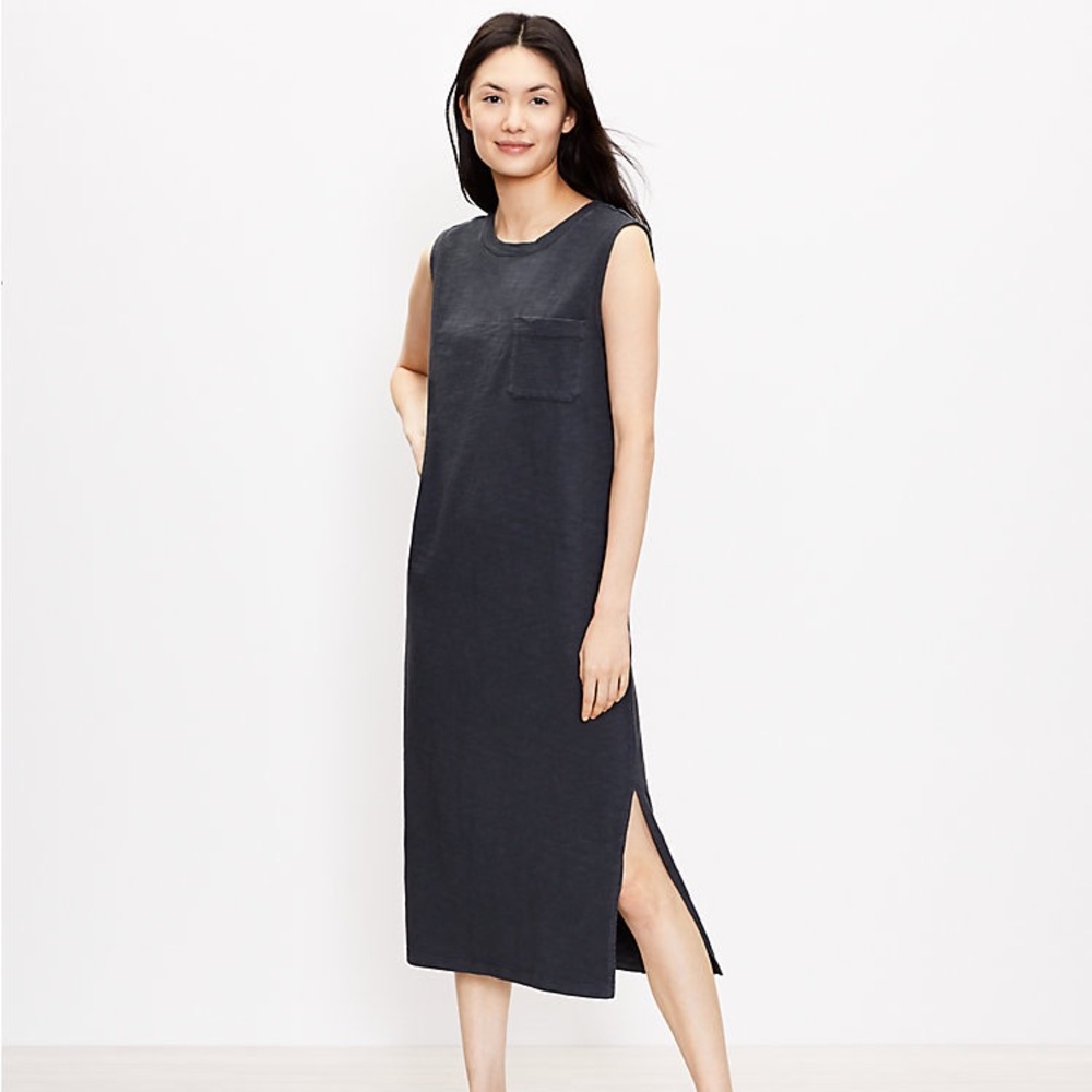 LOFT - Lou & Gray Softserve Slub Pocket Tank Midi Dress